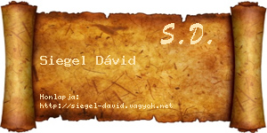 Siegel Dávid névjegykártya