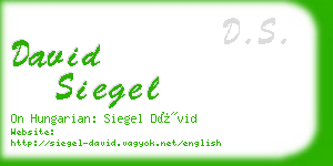 david siegel business card